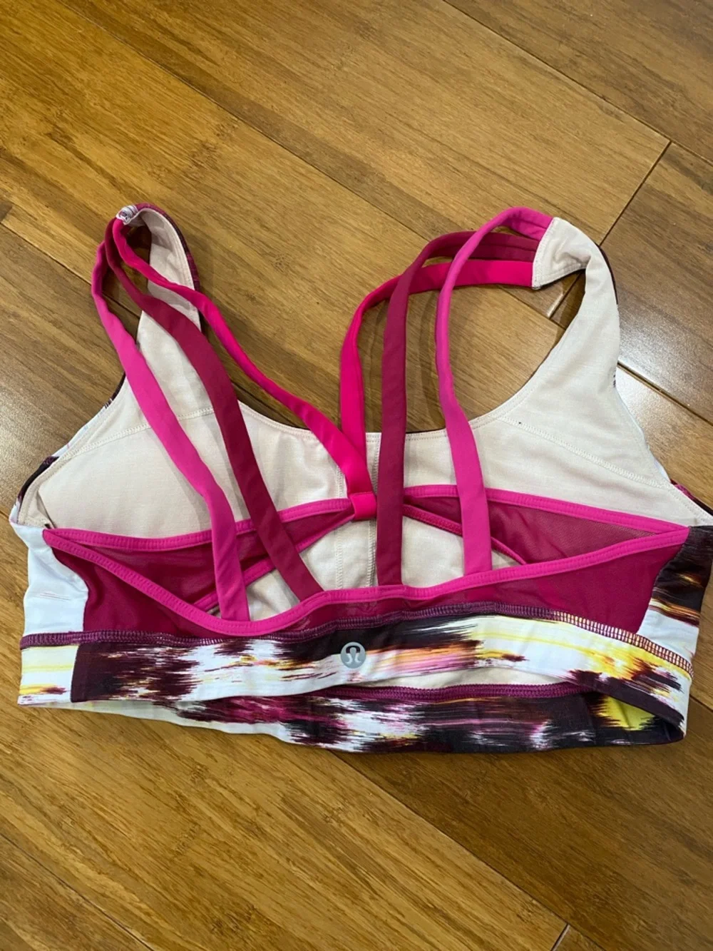 lululemon athletica Pink Multi-Stripe Strappy Sports Bra - Picture 2 of 3